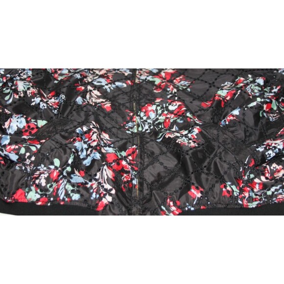 Lauren Ralph Lauren Women's Fall Floral Eyelet Print Bomber Black Jacket Size M - Picture 6 of 11